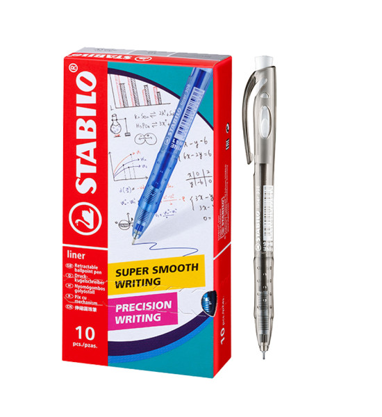 Bolígrafo Retractil, Liner 308NF, Punta Aguja 0.38 mm, Negro, Caja x 10 Unds.